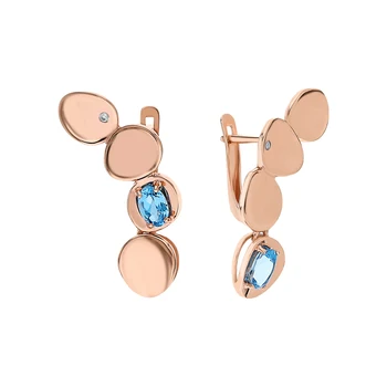 

Silver earrings with Topaz and cubic zirconia sunlight sample 925