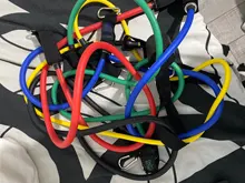 Banda con tubos de resistencia para Fitness, cuerda de tracción elástica para gimnasio y Yoga, expansor de entrenamiento, anclaje de puerta con asa y correa para el tobillo, 11 unidades