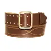 Belt officer leather brass metal for police, military, hunters, fishermen and tourists. strap belts made of high-quality, durable genuine leather ► Photo 3/4