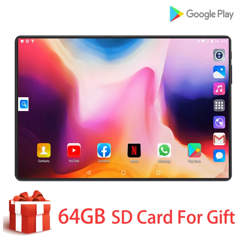 Новая версия DHL,, 10 дюймов, 2.5D стекло, планшет, ips экран, 128 Гб ПЗУ, Android 9,0, четыре ядра, 6 ГБ ram, планшеты 10 10,1