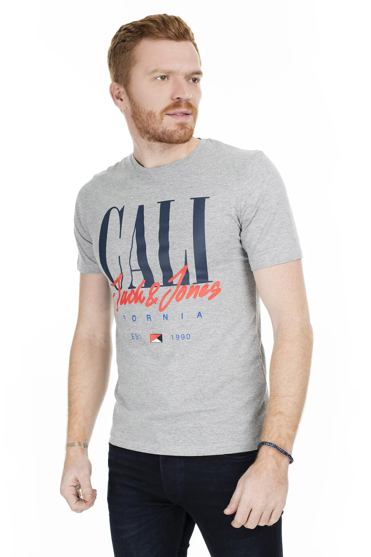 Светильник серый Jack& Jones Originals Jorart Sign Tee Ss Crew Neck T shirirt 121499321 - Цвет: Светильник серый