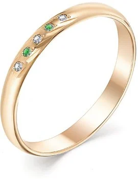 

Master brilliant ring with diamonds and Emerald Red Gold