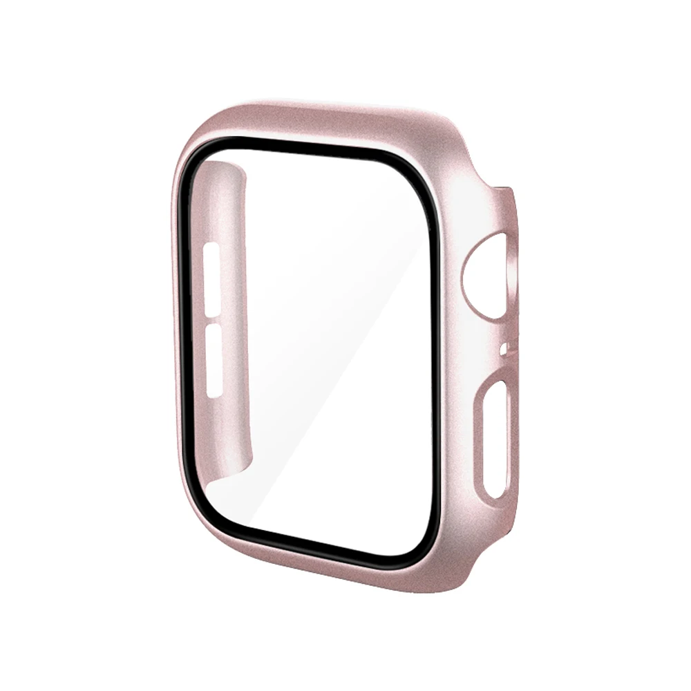 360 Full Bumper Frame Matte Hard Case for Apple Watch 7/6/SE/5/4/3/2/1 Cover Tempered Glass Film for iWatch 41MM 45MM 40MM 44MM