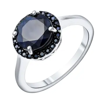 

Ring made of silver with nanosaphire blue. And corundum