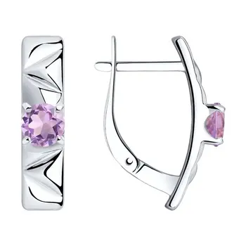 

Silver earrings with amethyst
