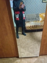 Black Dress Robe Fringes Long-Sleeve 3084 Midi Plus-Size Woman Winter Cute PU Cartoon