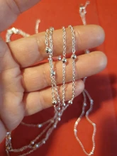 Collar de plata de ley 925 con cuentas multicapa para mujer, accesorio elegante, cadena larga, para fiesta de boda