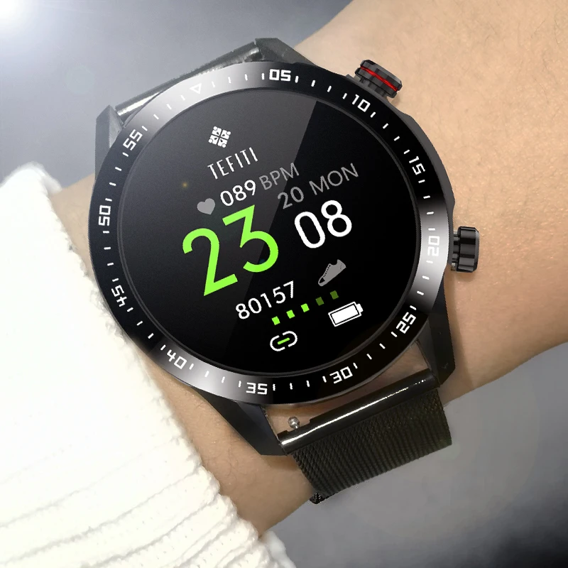 OLPAY-reloj inteligente para hombre, pulsera con Bluetooth, llamada, Dial personalizado, pantalla completamente táctil, resistente al agua, para Android e IOS, seguidor de actividad/deporte