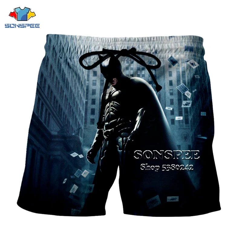 SONSPEE 3D принт для мужчин и женщин фильм Бэтмен дышащие пляжные шорты летние штаны для фитнеса Повседневный стиль брендовая спортивная одежда