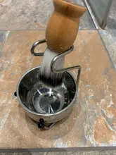 1 Set profesional de los hombres para él la barba conjunto tazón de acero inoxidable soporte brocha de afeitar bigote afeitado herramienta Facial de limpieza 40 #410