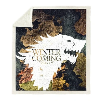 

Anime Game of Thrones Season 8 Printed Plush Throw Blanket Sherpa Bedspread Home Blankets For Beds Camping Soft Square Blanket