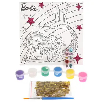 

Set for creativity canvas for painting 15x15 "Barbie" with glitter, rhinestones, paillettes multiart 26716-bd