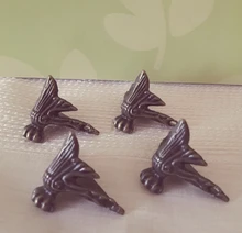 NAIERDI-caja de madera antigua para pies, Protector de esquina de pierna, triángulo rota tallada, soporte decorativo para muebles, 40x30mm, 4 Uds.