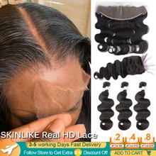 

Body Wave Bundles With HD Lace Closure Brazilian Hair Weave Bundles With HD Lace Frontal Natural Human Hair Bundles With Closure