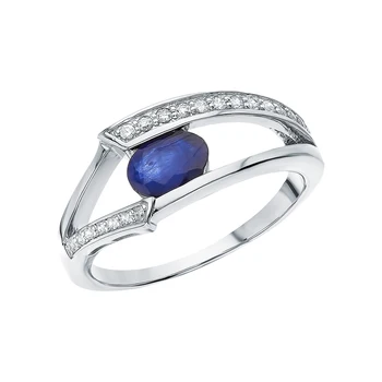 

Silver ring with sapphires and cubic zirconia sunlight sample 925