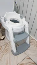 Bebé asiento ajustable con escalera de baño formación asiento plegable formación bebé orinal asiento de entrenamiento de los niños Baño