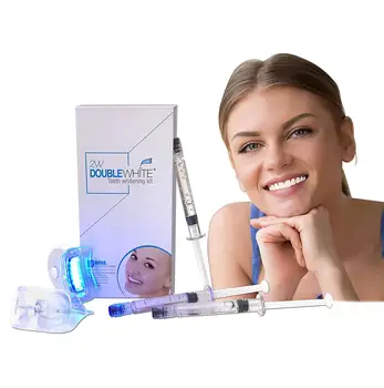 

White Double-teeth whitening Kit, high quality no peroxide gel. Does not damage the enamel.