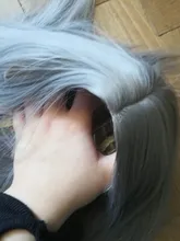 QQXCAIW-Peluca de pelo sintético largo liso para mujer pelucas de pelo sintético resistentes al calor en color negro, blanco, rosa, naranja, morado y gris