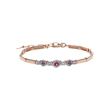 

Gold bracelet with rubies and diamonds sunlight