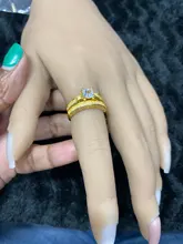 Anillo de boda de circonia cúbica para parejas, sortija de boda para aniversario romántico, Color dorado, accesorios de joyería para hombre y mujer