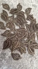 Colgantes de hojas de árbol de 17x9mm, 50 Uds., colgantes, collar, pulsera, tobillera, accesorios para fabricación de joyas, DIY