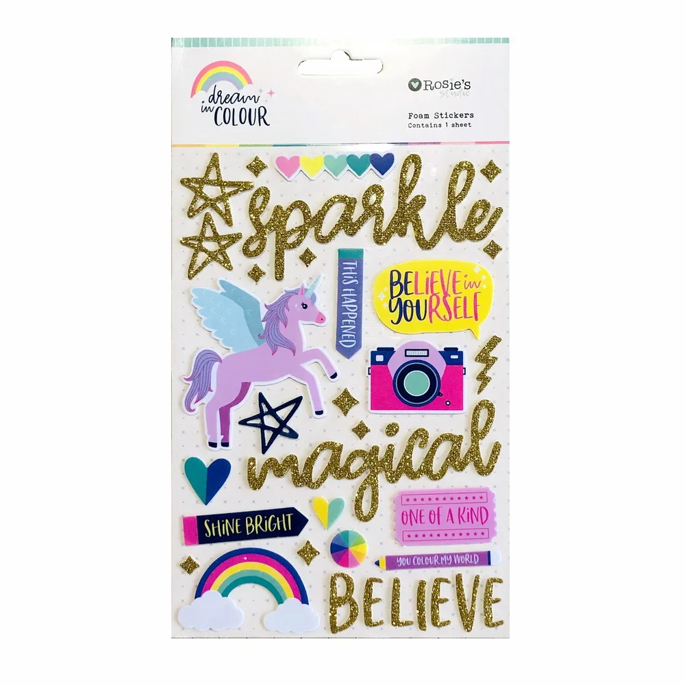 

Crzcrafter Foam Stickers Glitter Design For Scrapbooking Card Making Journal Embellishments Decoration