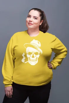 

Angemiel Wear Pippolu Hat Skeleton Man Yellow Women Sweatshirts