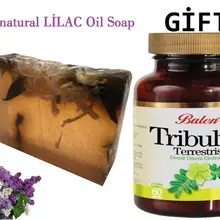 Подарочные изделия) сиреневое эфирное масло ручной работы 100гр мыло+ Подарочная пищевая добавка экстракт якорцев стелющихся 60 капсул