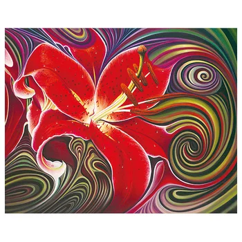 

Аж-1395 painting with rhinestones 'Scarlet fantasite' 50*40 cm