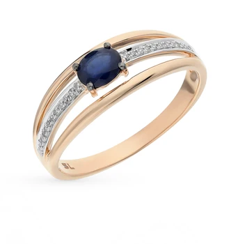 

Gold ring with sapphires and diamonds sunlight sample 585