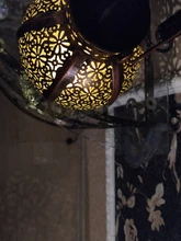 Solar-Lanterns Garden-Lights-Decor Fence Handle Hanging Tree Patio Bronze Retro Hollow