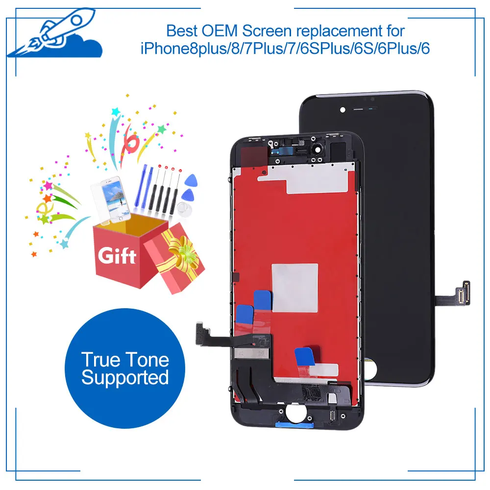 Лучший OEM для iPhone 8 Plus 7 6S 6 ЖК сенсорный экран IPS дисплей дигитайзер в сборе iPhone8 True