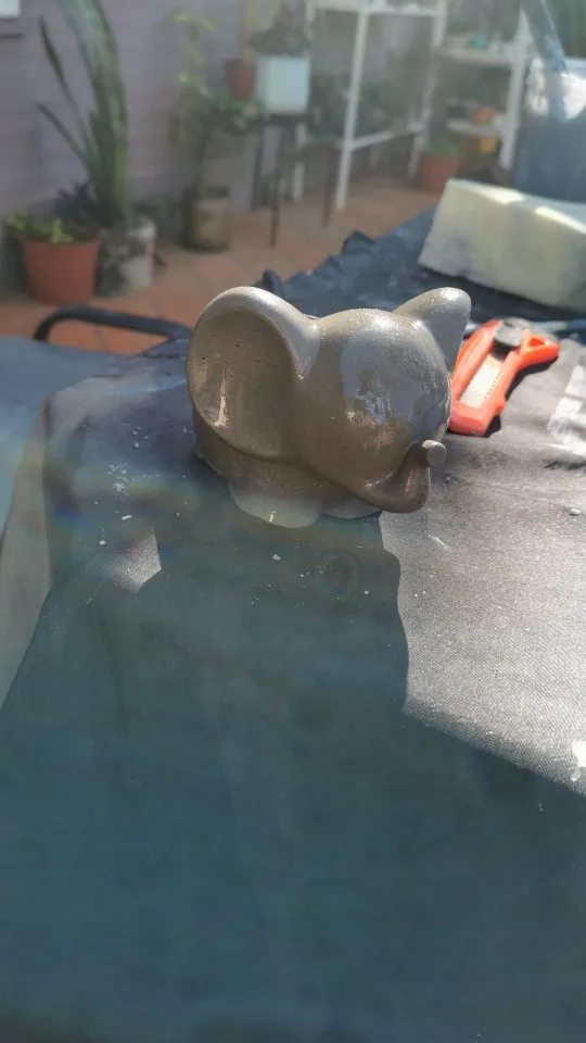 Elephant Flower Pot Silicone Mold Concrete Cement Plaster Planter Pottery DIY 