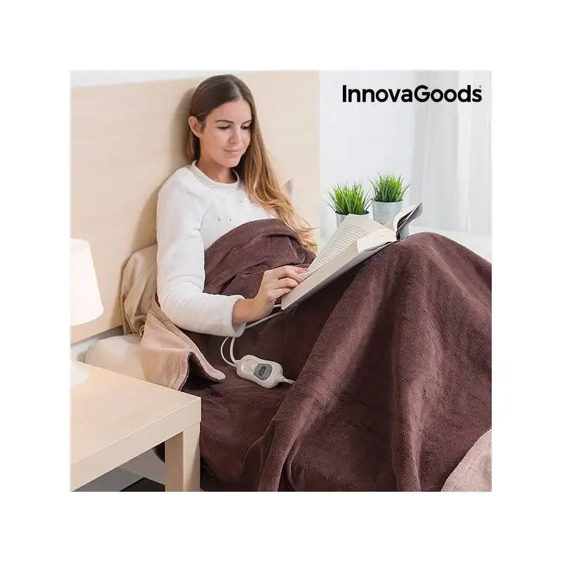 Электрическое одеяло из флиса InnovaGoods 160x120 см 120 Вт коричневое