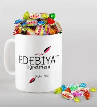 

Personalized Letters Öğretmeni Mug and Haribo Candy Gift Seti-5
