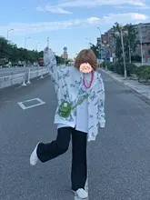 Chaqueta con capucha de mariposa Harajuku para mujer, sudadera con cremallera, sudaderas de gran tamaño, prendas de vestir exteriores de talla grande, primavera 2021