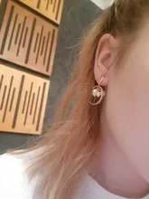 Encanto de moda creativo perla clip en pendientes lindo pendientes hechos a mano para auriculares joya clip