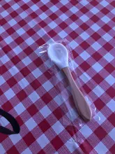 Cuchara de madera de silicona para alimentación de bebé, cucharilla de punta suave orgánica, sin BPA, Material de grado alimenticio, regalos para niños pequeños