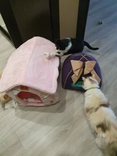 Bed-Mat Basket Kennel Sofa Pet-Products Dog-House Cat-Nest Puppy Cave Dogs Foldable Small