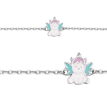 

Children's bracelet aquamarine without inserts enamel, Silver 925 tests