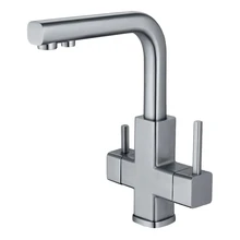 Смеситель для кухни ZorG Sanitary SZR-1126 DAMAS(Керамический картридж, аэратор, сделан из нержавеющей стали, гибкий по