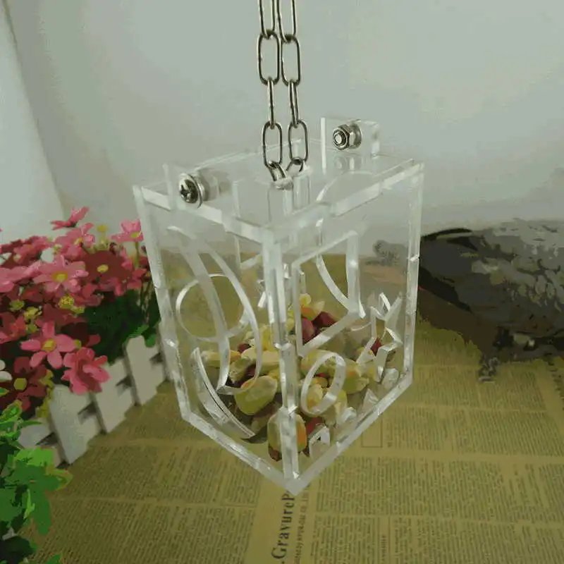 

Transparent parrot Feeder brain game peony sunflower Acrylic material Bird toy