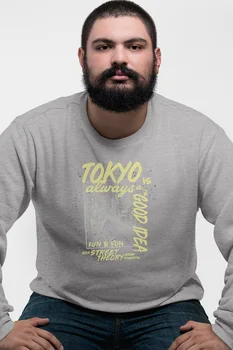 

Angemiel Wear Tokyo Is A Good İdea Gray Men 'S Sweatshirt