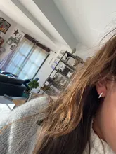 ANENJERY 925 de plata esterlina Simple circón de una sola fila pendientes para las mujeres brincos oorbellen pendientes de botón pendientes S-E14