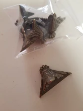 NAIERDI-caja de madera antigua para pies, Protector de esquina de pierna, triángulo rota tallada, soporte decorativo para muebles, 40x30mm, 4 Uds.