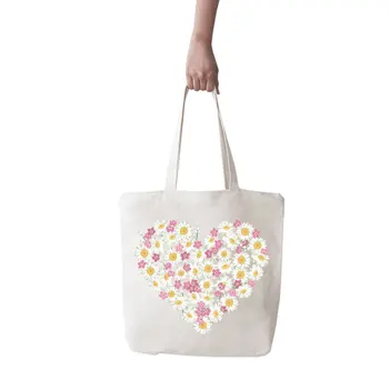 

Angemiel Bag Big Floral Heart Picture Shopping Beach Tote Bag