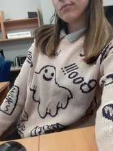 Sudadera estilo Hip Hop para hombre, suéter de punto, informal, holgado, de dibujos animados, para otoño e invierno, diseño Unisex