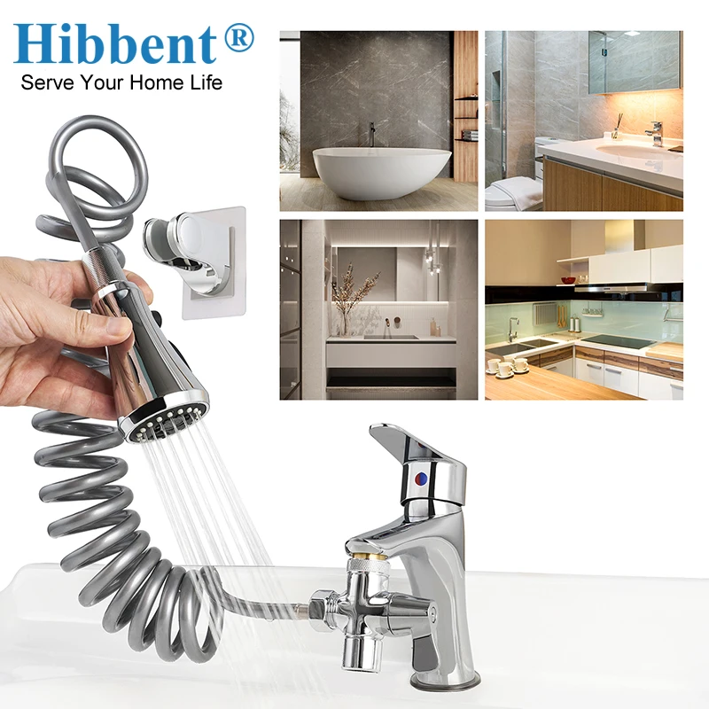 Hibbent Wallmounted Kitchen Faucet Sprayer Adjustable Sink Sprayer