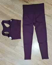 Gym Leggings Sportswear Crop-Top Yoga-Set Fitness Workout Seamless Long-Sleeve High-Waist