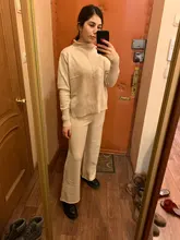 Womens Outfits Tracksuit-Set Pants Two-Piece-Set Knitted Yedinas Korean Winter Casual